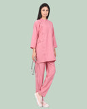 Ladies Ban Collar 3/4 Sleeve Long Shirt