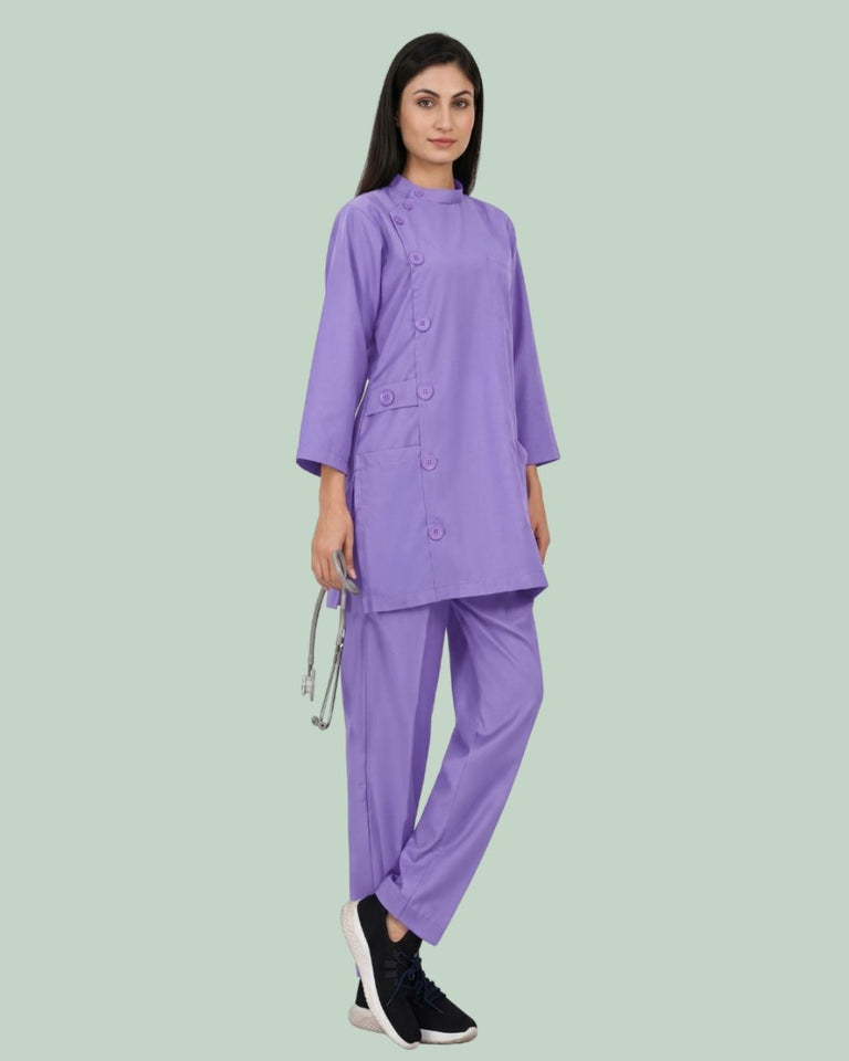 Ladies Ban Collar 3/4 Sleeve Long Shirt