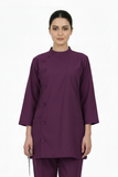 Ladies Ban Collar with Button 3/4 Sleeve Long Shirt