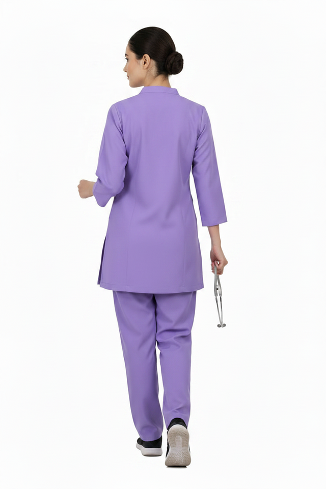 Ladies Ban Collar with Button 3/4 Sleeve Long Shirt