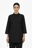 Ladies Ban Collar with Button 3/4 Sleeve Long Shirt