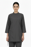 Ladies Ban Collar with Button 3/4 Sleeve Long Shirt