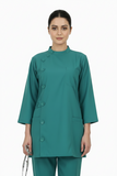 Ladies Ban Collar with Button 3/4 Sleeve Long Shirt
