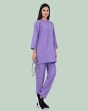 Ladies Ban Collar 3/4 Sleeve Long Shirt