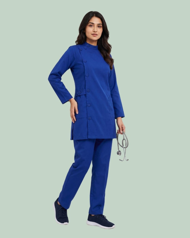 Ladies Ban Collar 3/4 Sleeve Long Shirt