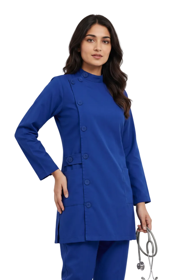 Ladies Ban Collar with Button 3/4 Sleeve Long Shirt