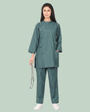 Ladies Ban Collar 3/4 Sleeve Long Shirt