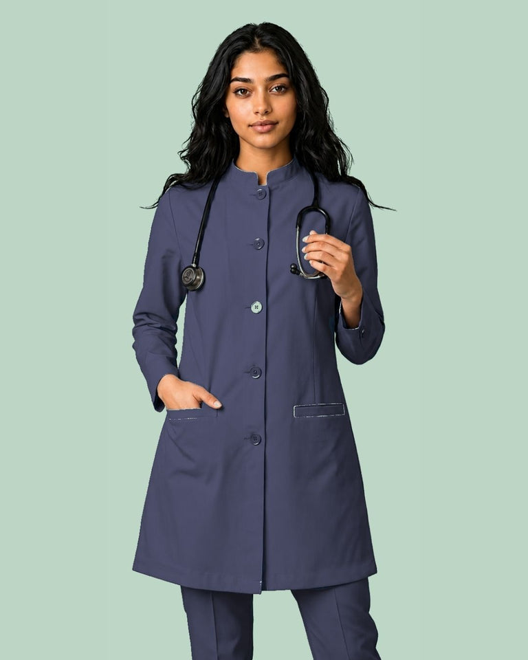 Ladies Round Neck Ban Collar Scrub Top