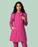 Ladies Round Neck Ban Collar Scrub Top