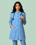Ladies Round Neck Ban Collar Scrub Top