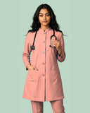 Ladies Round Neck Ban Collar Scrub Top