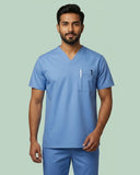 Men's V-Neck 2-Pocket Medical Scrub Top