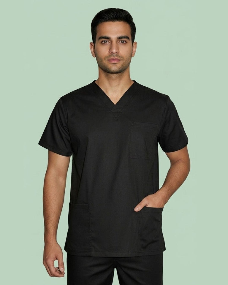 Men's V-Neck 3-Pocket Medical Scrub Top