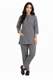 Women's Zip-Neck Scrub Suit Set