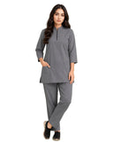 Women's Zip-Neck Scrub Suit Set