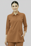 Women's 2-Pocket Collar+Button design wrinklefree stuff