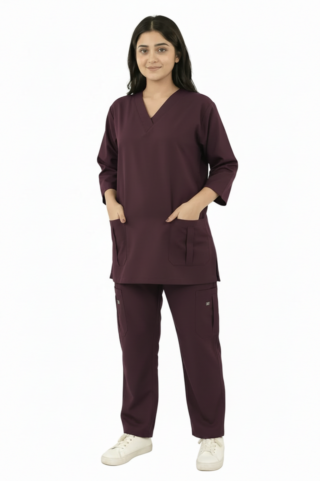 Ladies Scrub Stretchable fabric with Custom Pockets Style