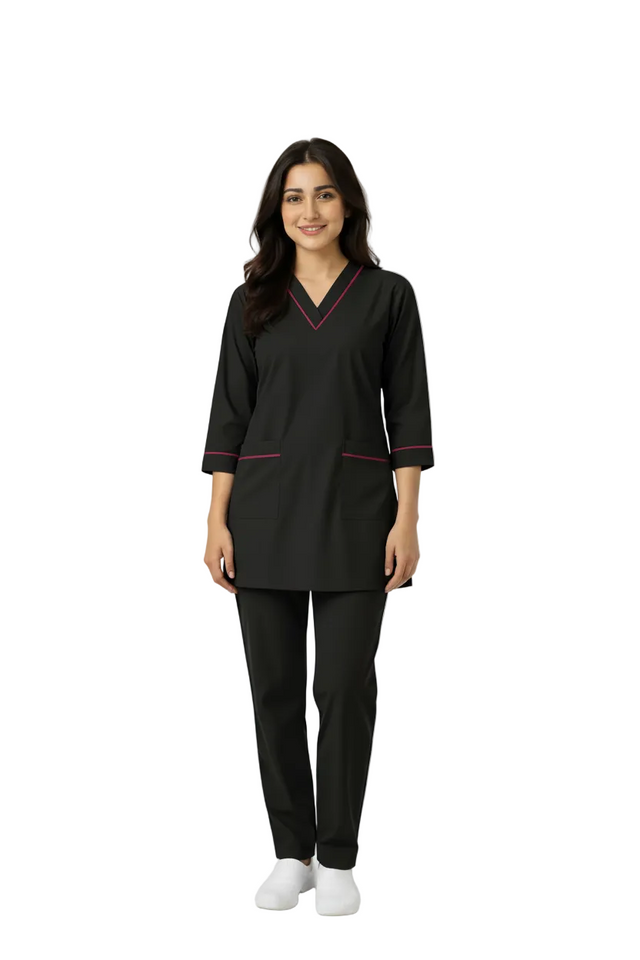 Women Medical Scrubs Set 2 Pockets with Piping design