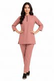 Women's Zip-Neck Scrub Suit Set