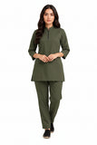 Women's Zip-Neck Scrub Suit Set