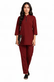 Women's Zip-Neck Scrub Suit Set