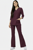Women's 4 Pockets Scrub with Bell Bottom Trouser