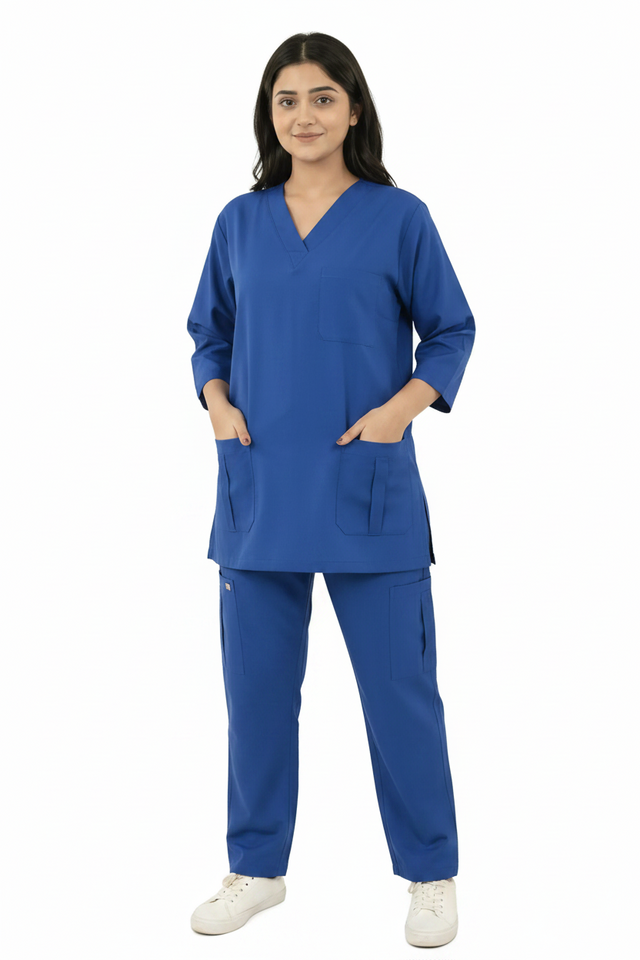Ladies Scrub Stretchable fabric with Custom Pockets Style