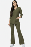 Women's 4 Pockets Scrub with Bell Bottom Trouser