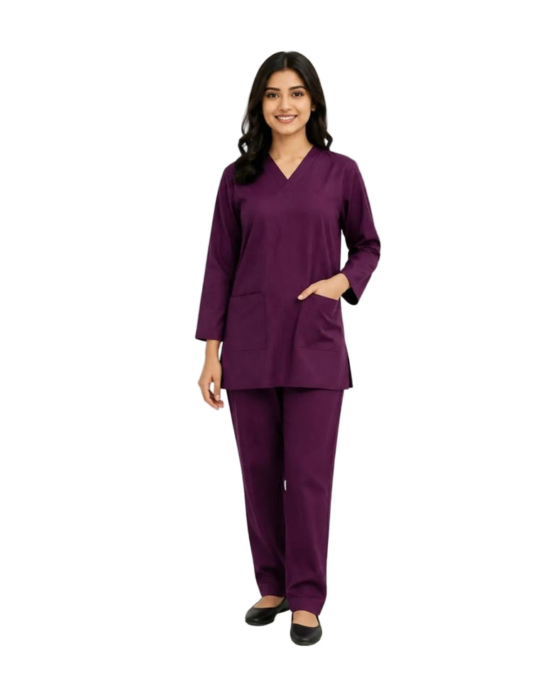Women Medical Scrubs Set 2 Pockets with Piping design