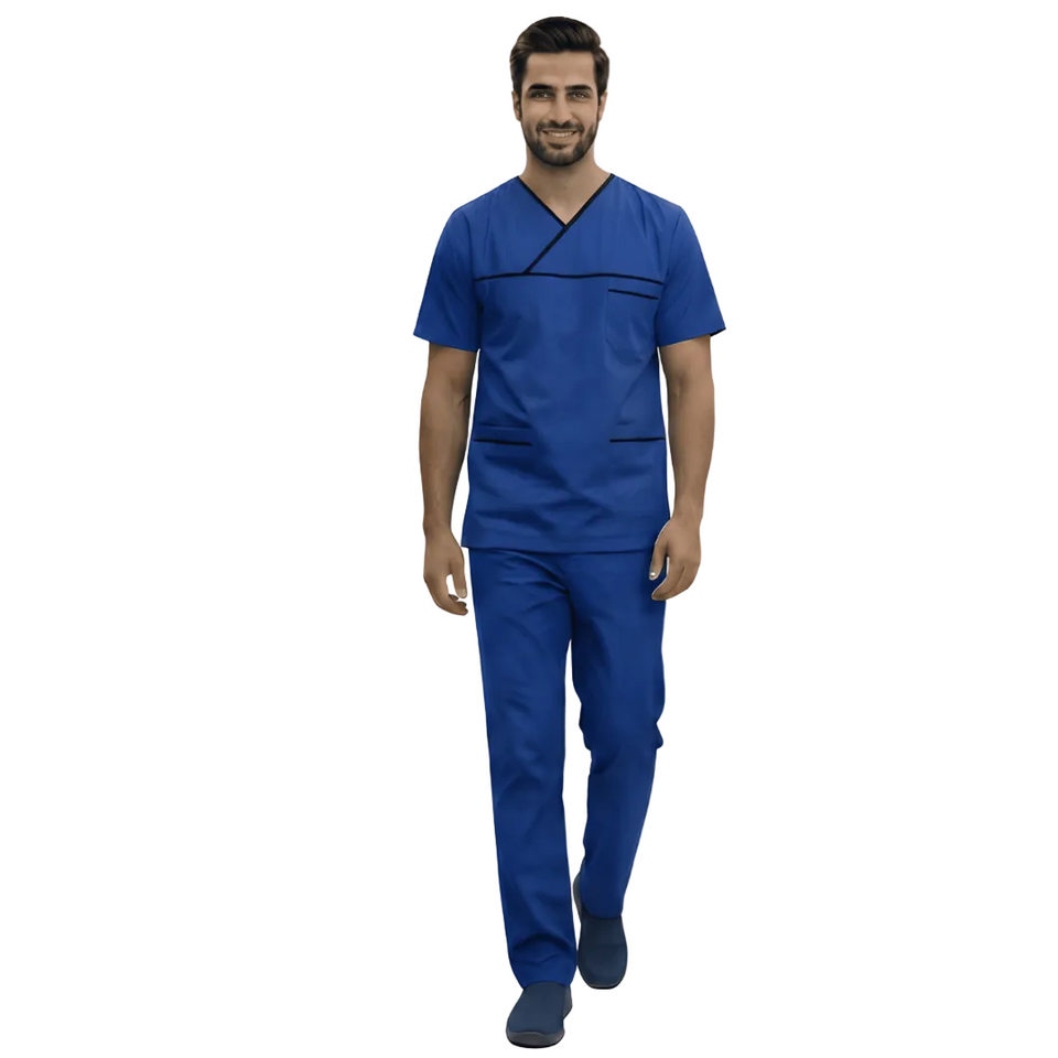 Men USA Design 3-Pocket Polyester Scrub