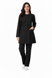 Ladies 2-Pockets Button with Round Neck Scrub