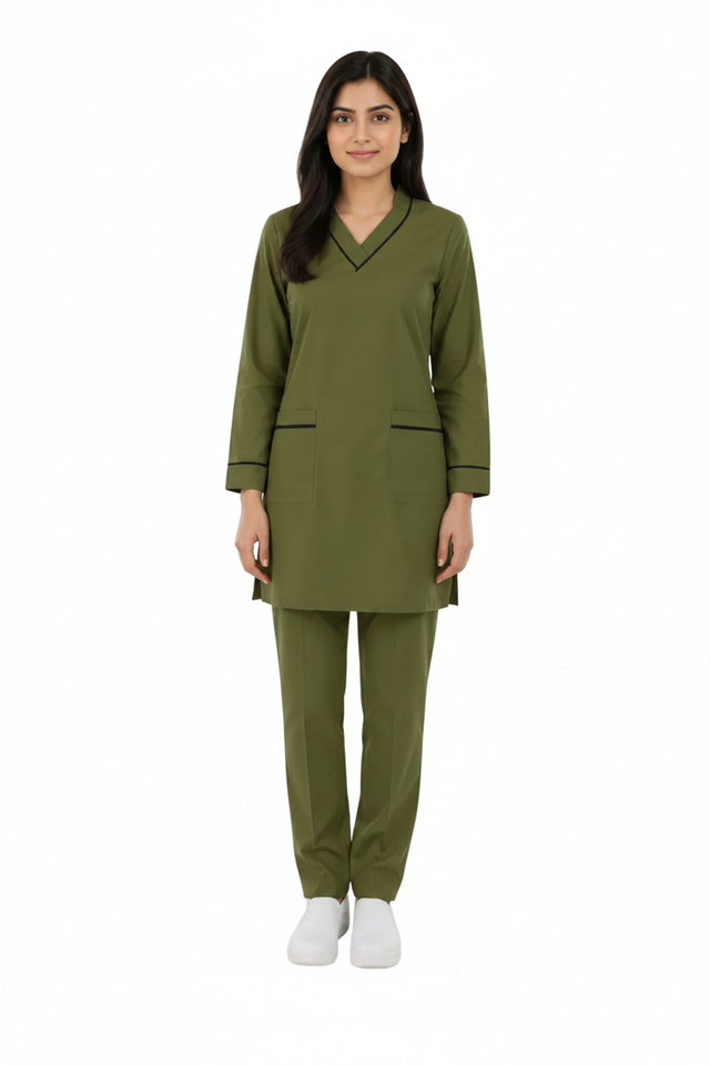 Women Medical Scrubs Set 2 Pockets with Piping design