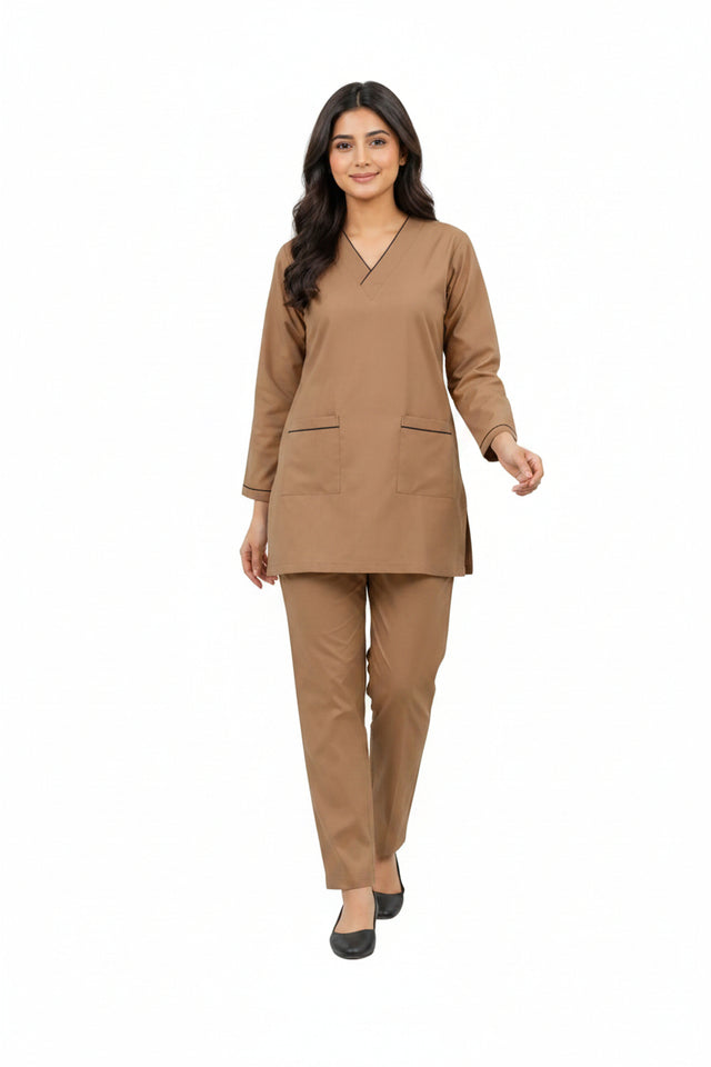 Women Medical Scrubs Set 2 Pockets with Piping design