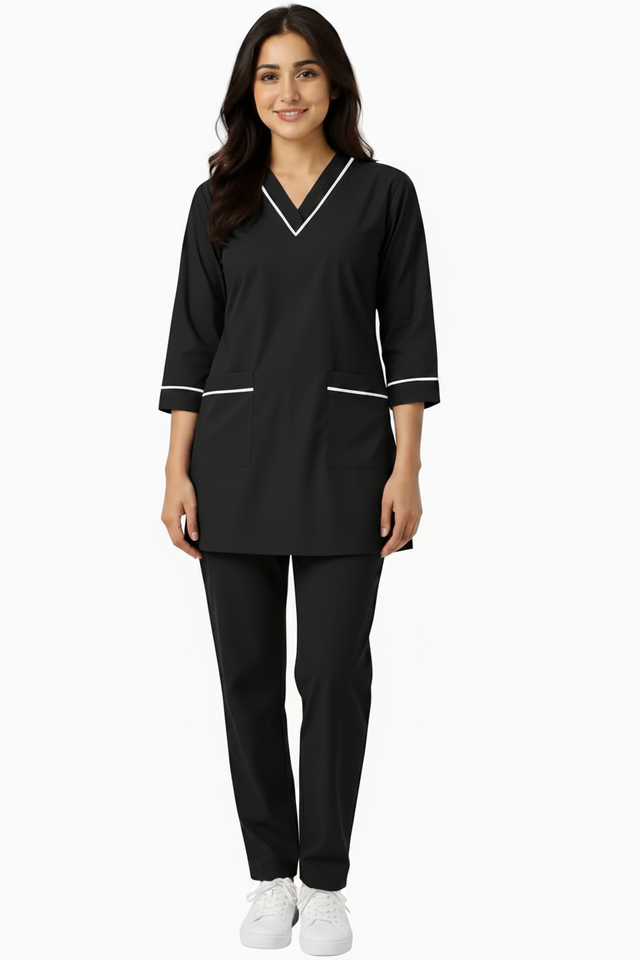 Women Medical Scrubs Set 2 Pockets with Piping design