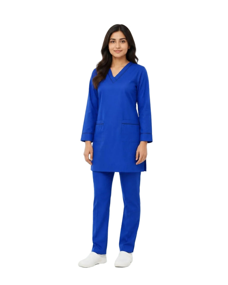 Women Medical Scrubs Set 2 Pockets with Piping design