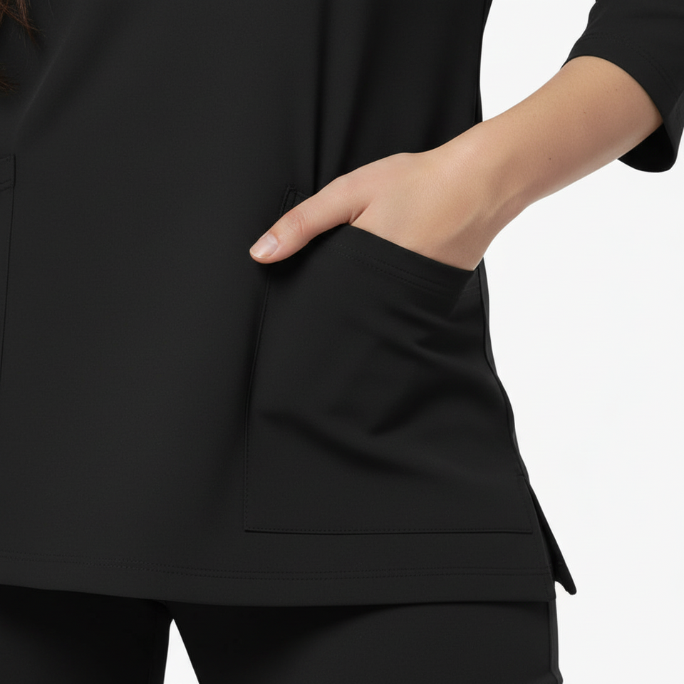 Women's 4 Pockets Scrub with Bell Bottom Trouser