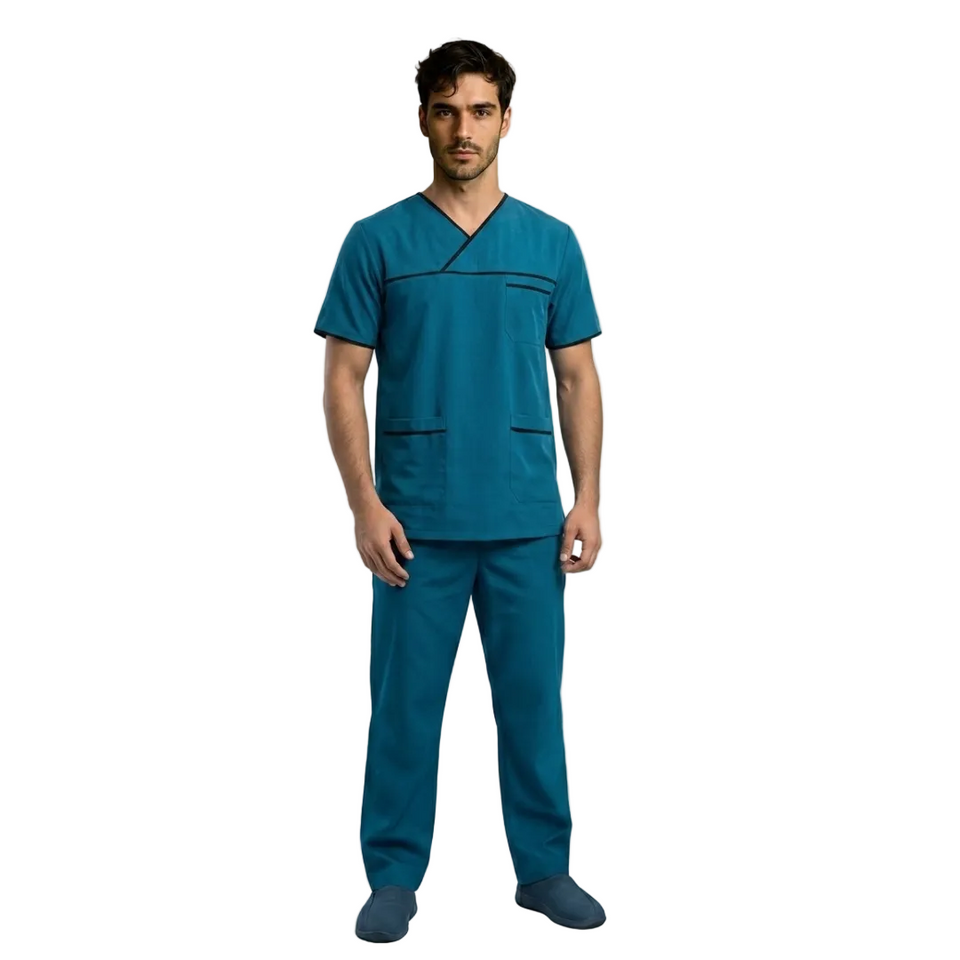Men USA Design 3-Pocket Polyester Scrub