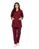 Women Medical Scrubs Set 2 Pockets with Piping design