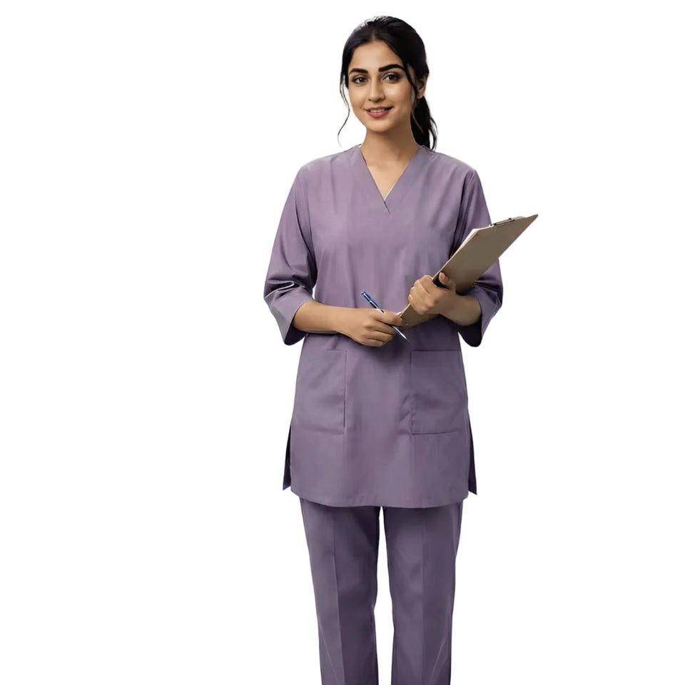 Women Medical Scrubs Set 2 Pockets with Piping design