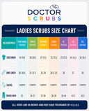 Women's 2-Pockets Round V-Neck Scrub + Ban Collar