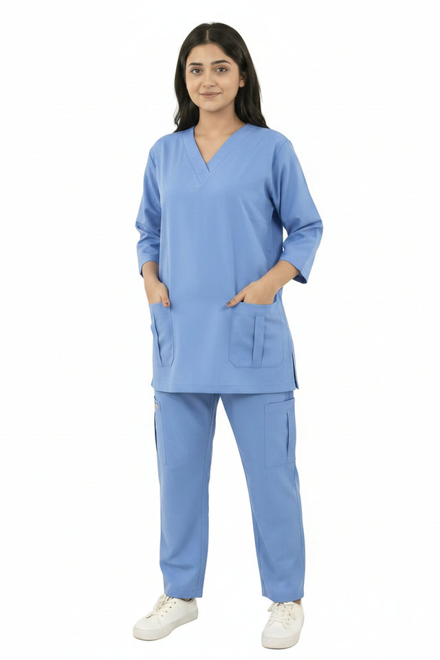 Ladies Scrub Stretchable fabric with Custom Pockets Style