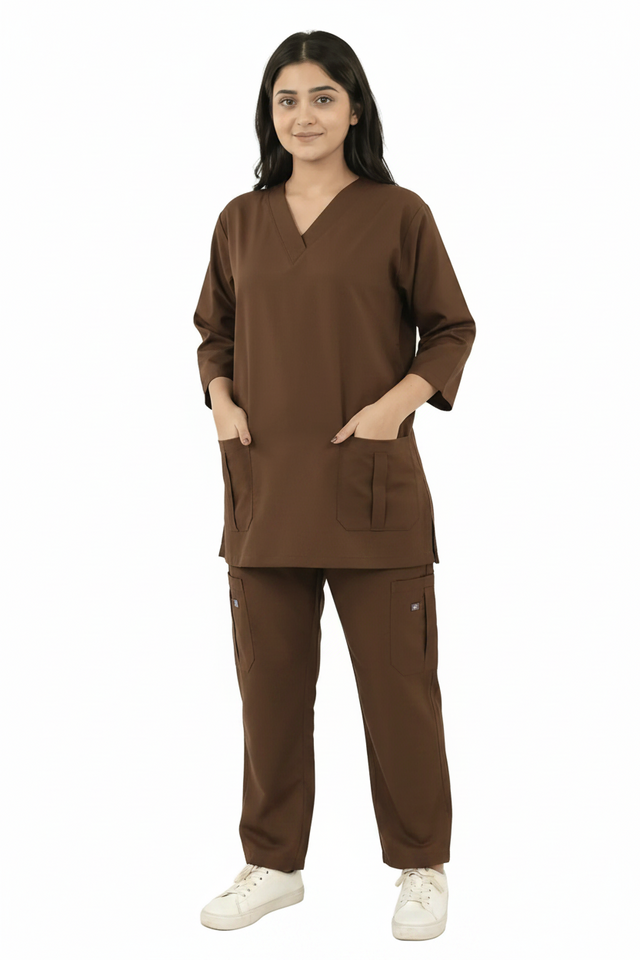 Ladies Scrub Stretchable fabric with Custom Pockets Style