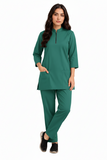Women's Zip-Neck Scrub Suit Set
