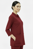 Women's 2-Pocket Collar+Button design wrinklefree stuff