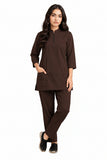 Women's Zip-Neck Scrub Suit Set