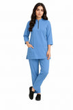 Women's Zip-Neck Scrub Suit Set