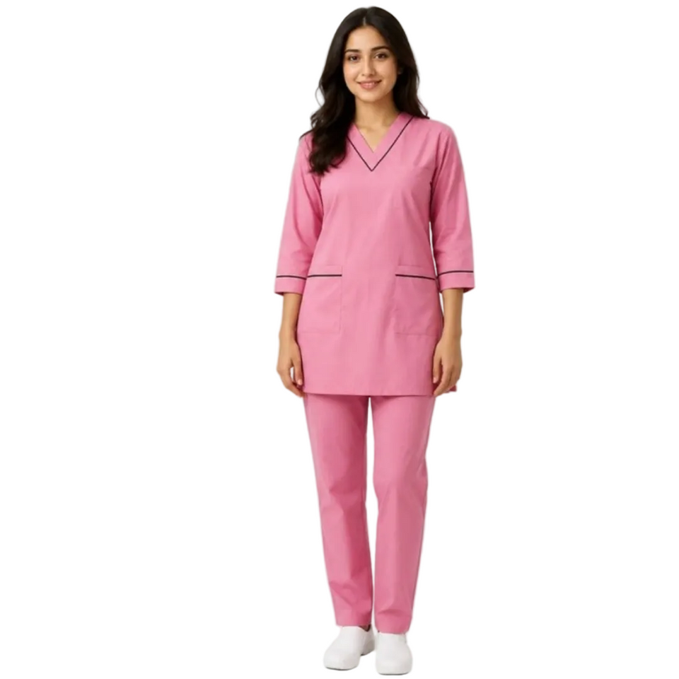 Women Medical Scrubs Set 2 Pockets with Piping design