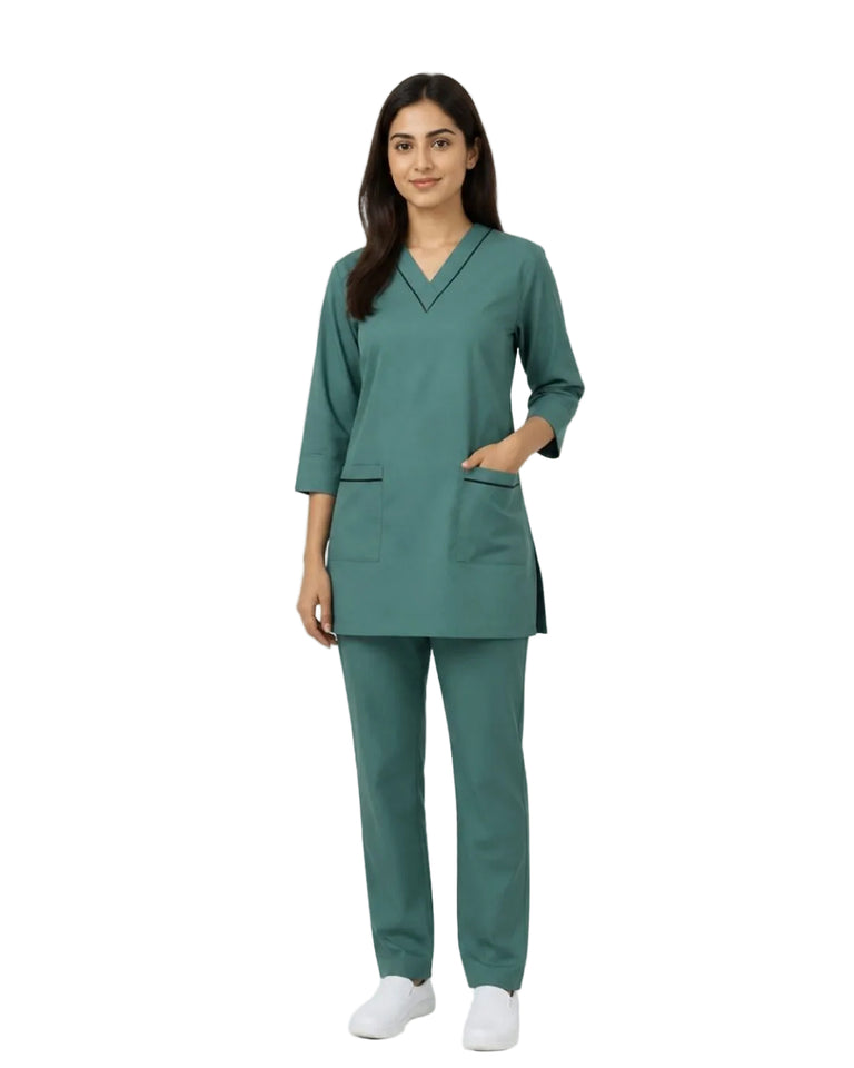 Women Medical Scrubs Set 2 Pockets with Piping design