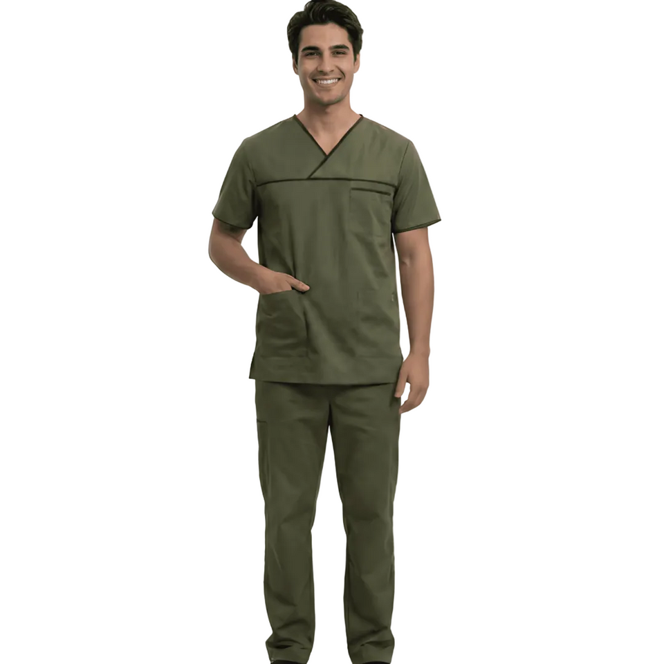 Men USA Design 3-Pocket Polyester Scrub